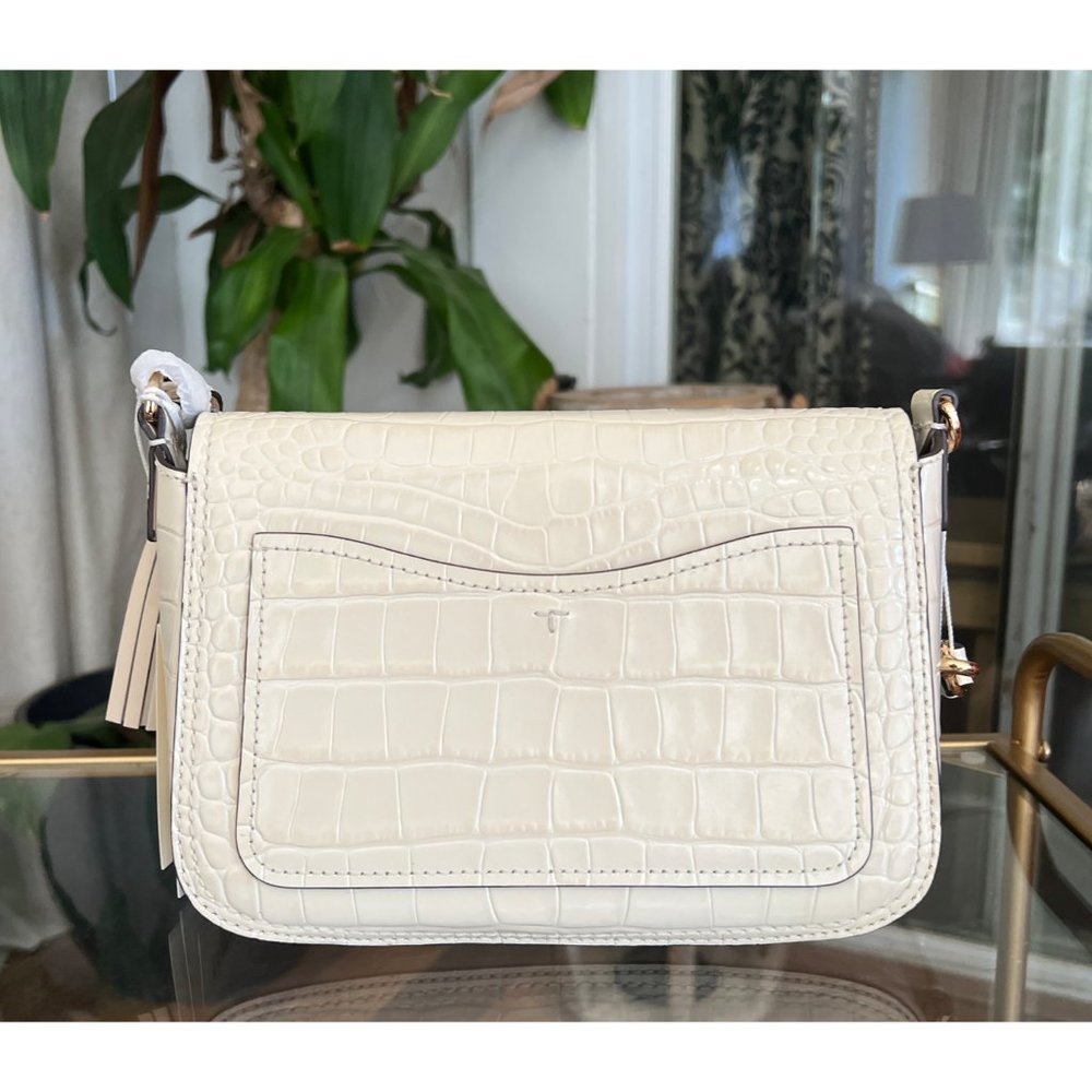 NWT!! TORY BURCH THEA FLAP CREAM EMBOSSED CROSSBODY BAG ♦️♦️ - Picture 5 of 17
